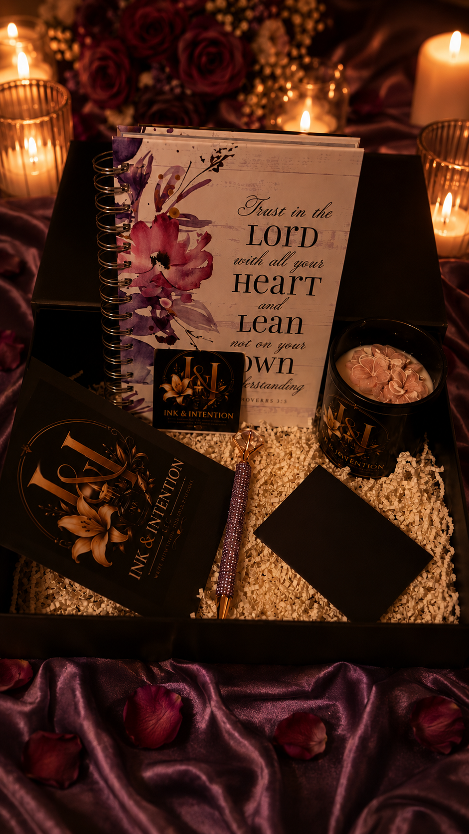 Proverbs 3:5 Ritual Set (Purple + Floral)