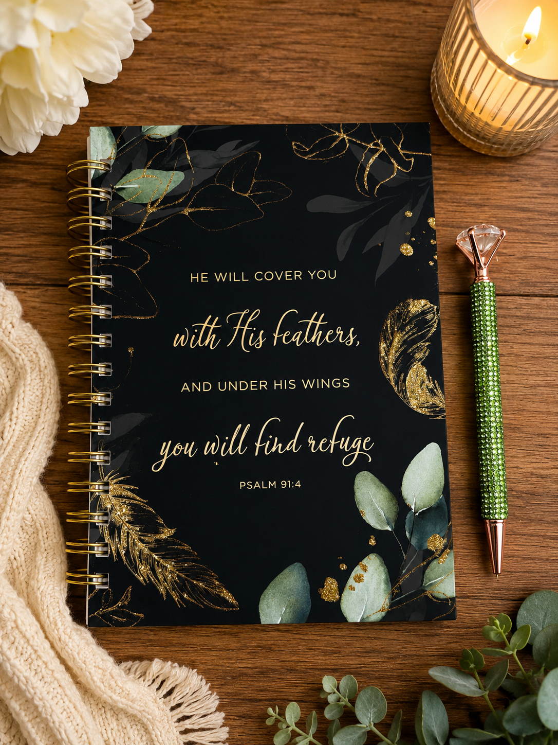 Psalm 91:4 Ritual Set (Teal +Gold)