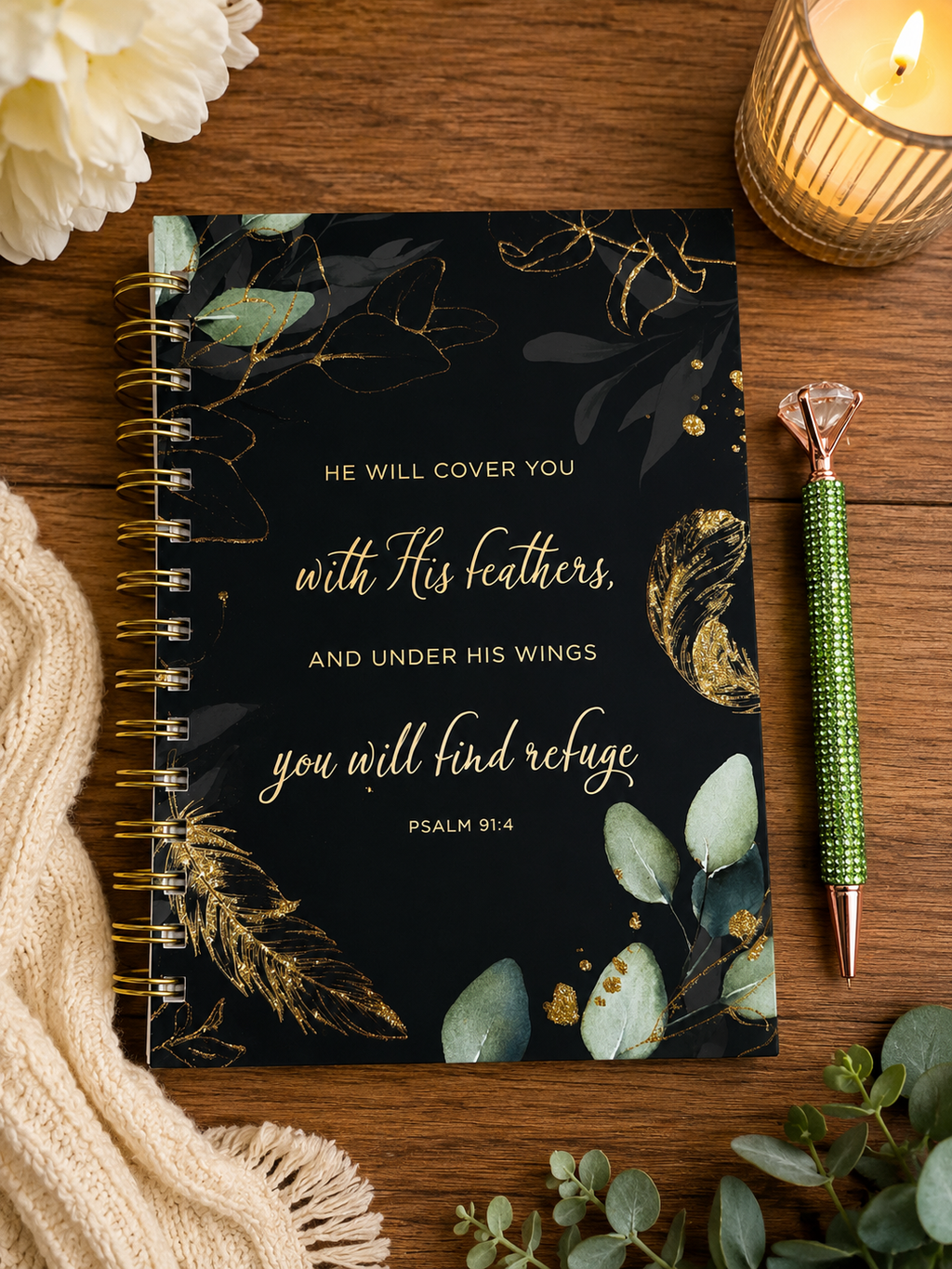 Psalm 91:4 Ritual Set (Teal +Gold)
